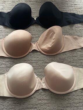 Victoria's Secret Strapless Bra Set - Black, Nude, Light Nude